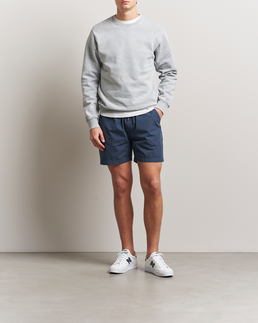 Men | Shorts | Colorful Standard | Classic Organic Twill Drawstring Shorts Petrol Blue