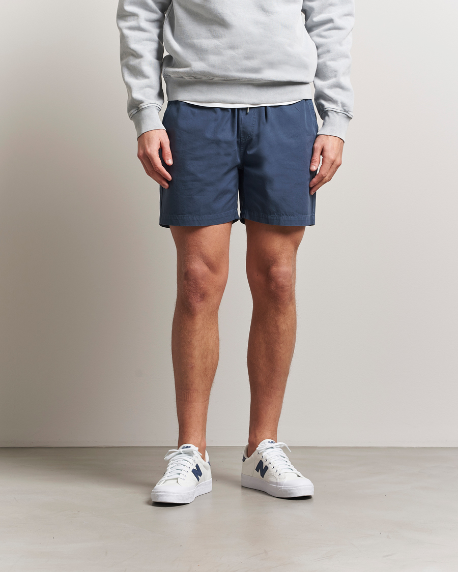 Men | Shorts | Colorful Standard | Classic Organic Twill Drawstring Shorts Petrol Blue