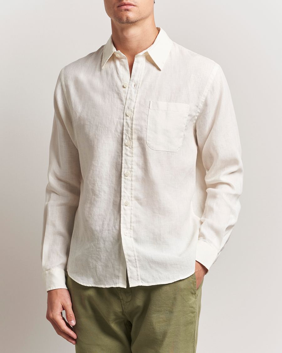 Men | Shirts | Colorful Standard | Garment Dyed Linen Shirt Ivory White