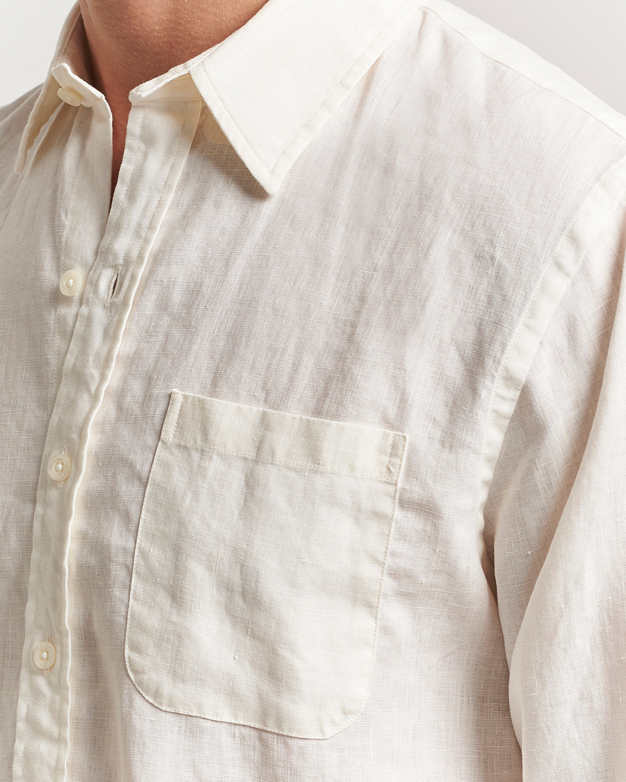 Men | Shirts | Colorful Standard | Garment Dyed Linen Shirt Ivory White
