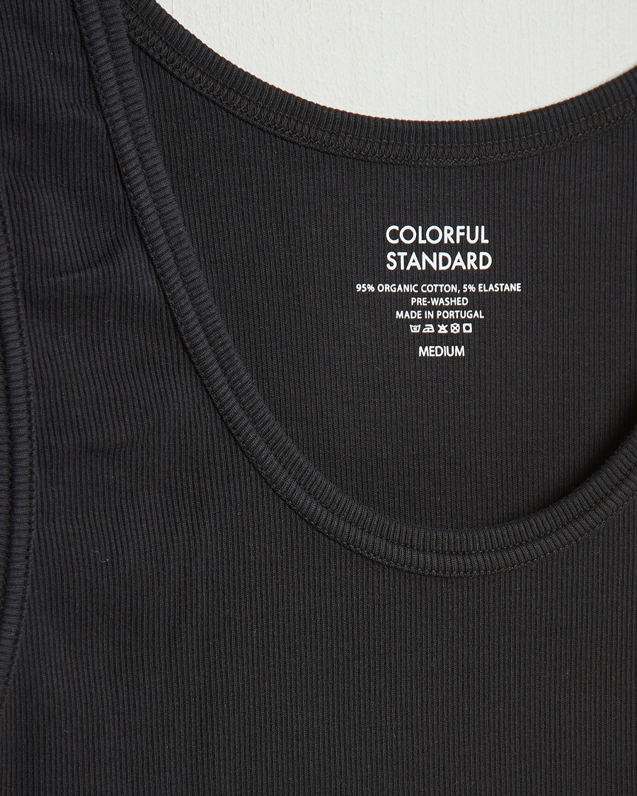 Men | T-Shirts | Colorful Standard | Organic Rib Tank Top Deep Black