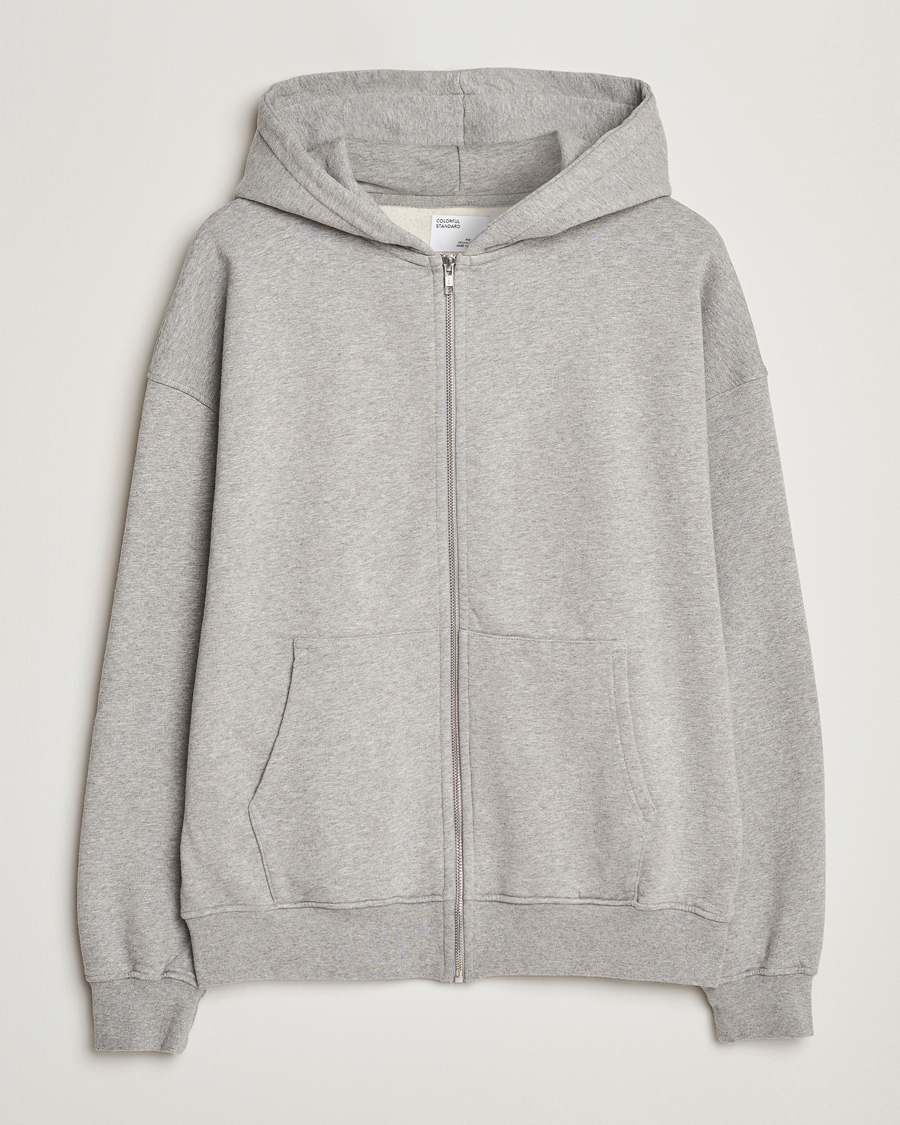 Men | Sweaters & Knitwear | Colorful Standard | Classic Organic Full Zip Hoodie Heather Grey