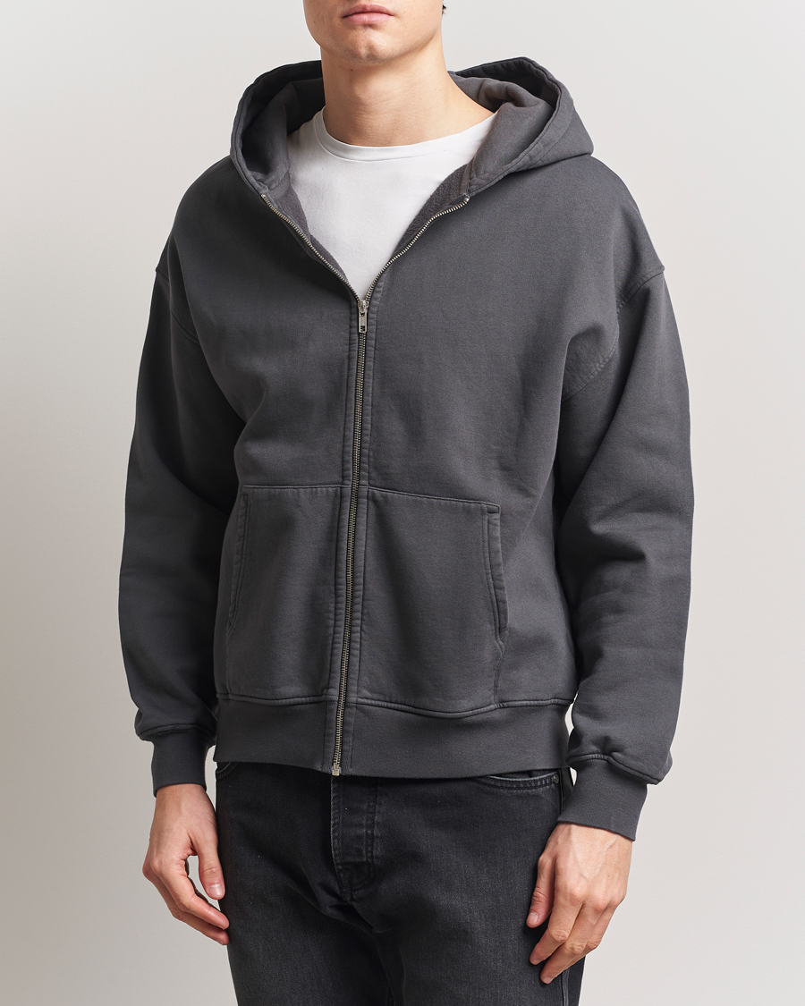 Men | Sweaters & Knitwear | Colorful Standard | Classic Organic Full Zip Hoodie Lava Grey