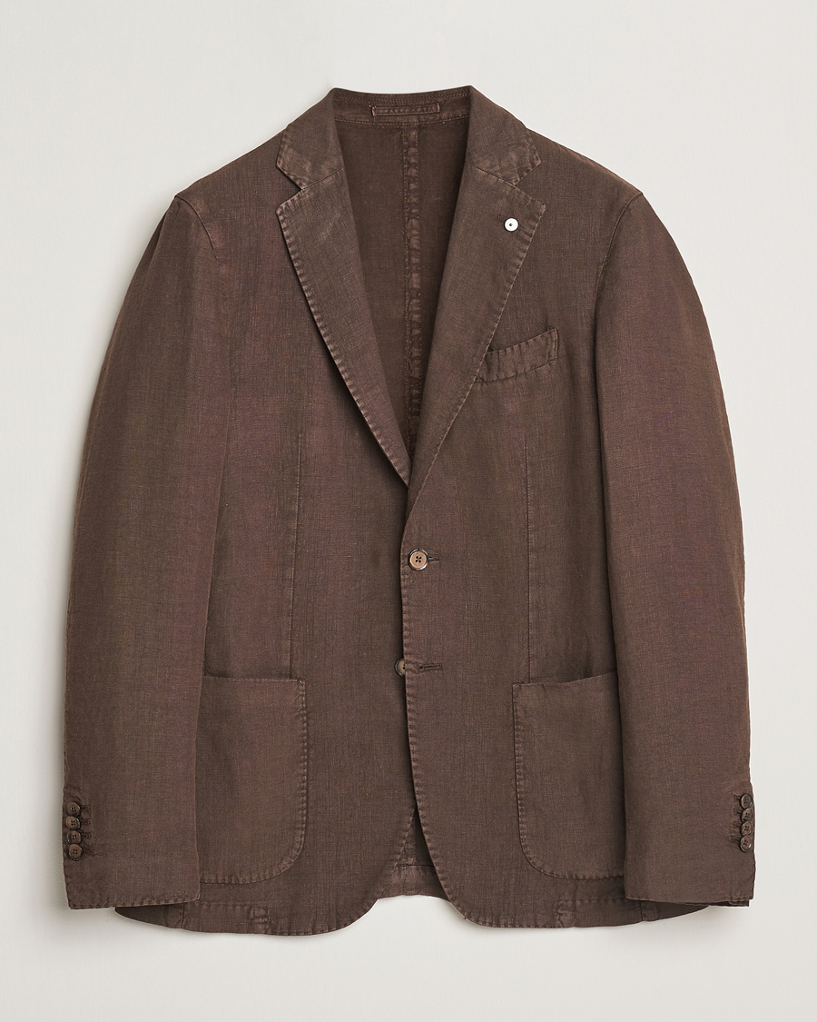 Men | Blazers | L.B.M. 1911 | Jack Regular Fit Linen Blazer Dark Brown