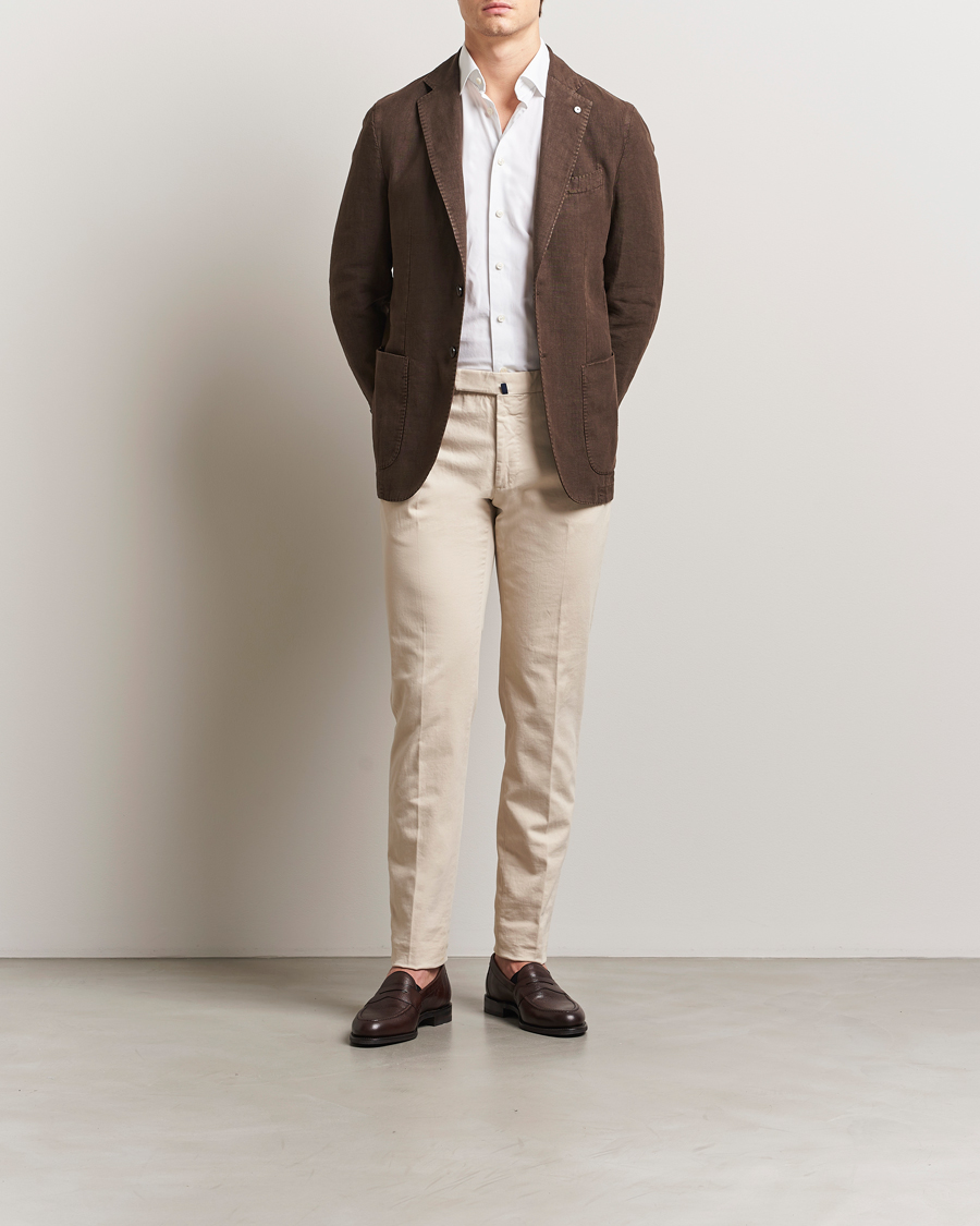 Men | Blazers | L.B.M. 1911 | Jack Regular Fit Linen Blazer Dark Brown
