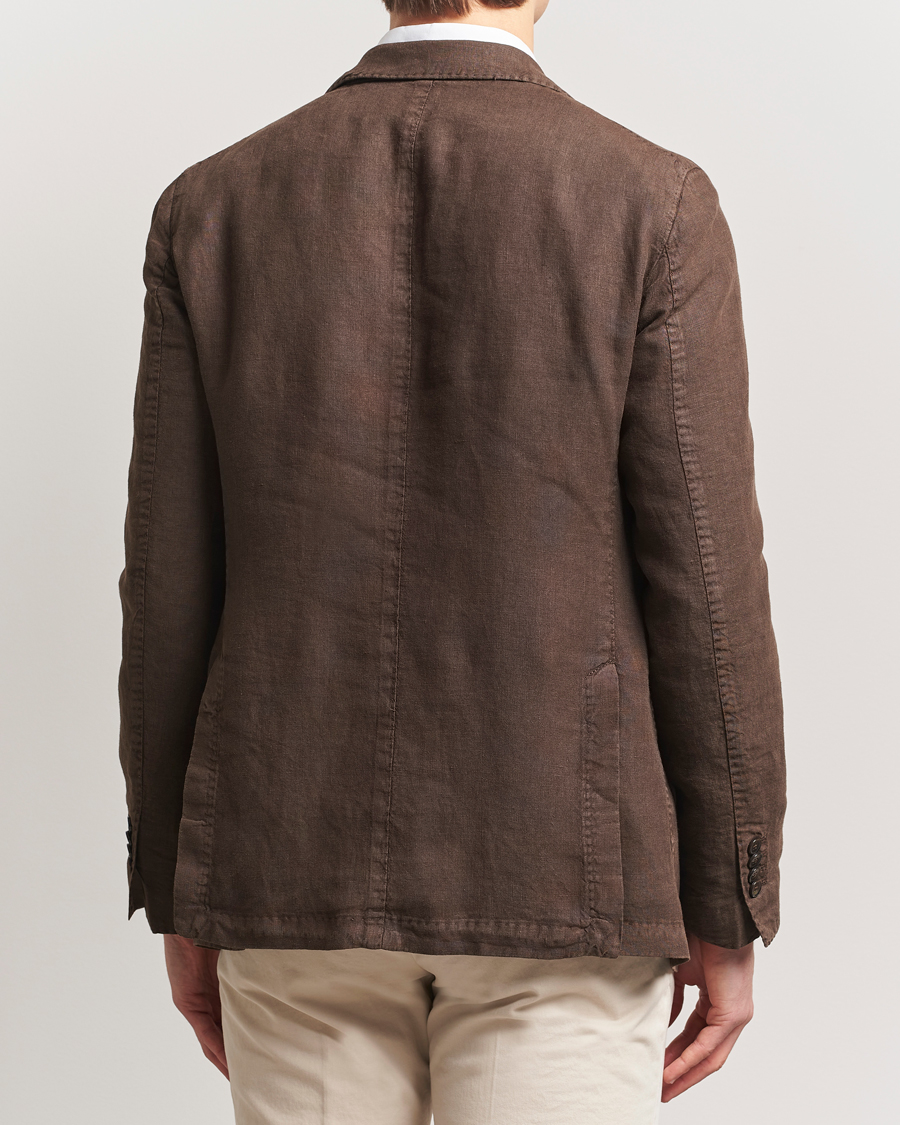 Men | Blazers | L.B.M. 1911 | Jack Regular Fit Linen Blazer Dark Brown