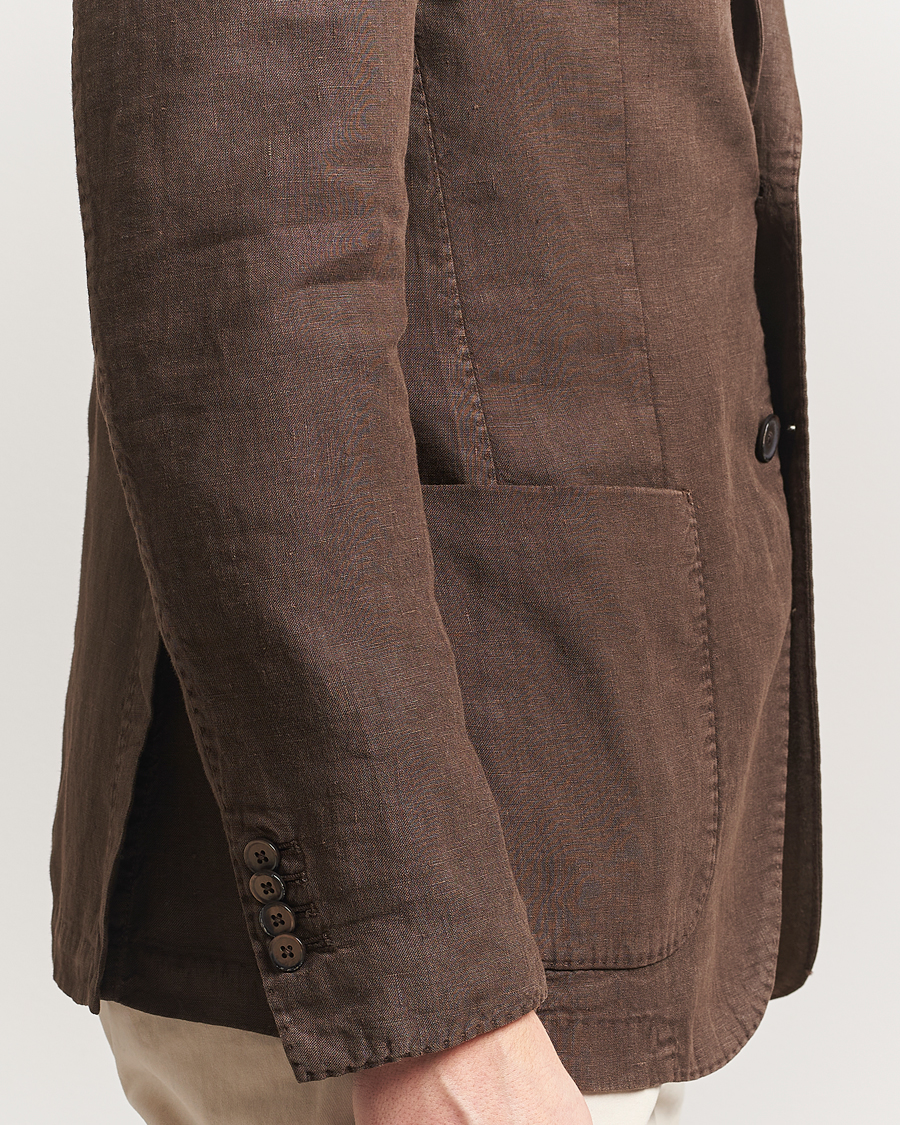 Men | Blazers | L.B.M. 1911 | Jack Regular Fit Linen Blazer Dark Brown