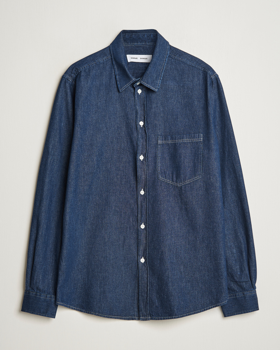 Men | Shirts | Samsøe Samsøe | Ryan Chambray Shirt Salute Blue