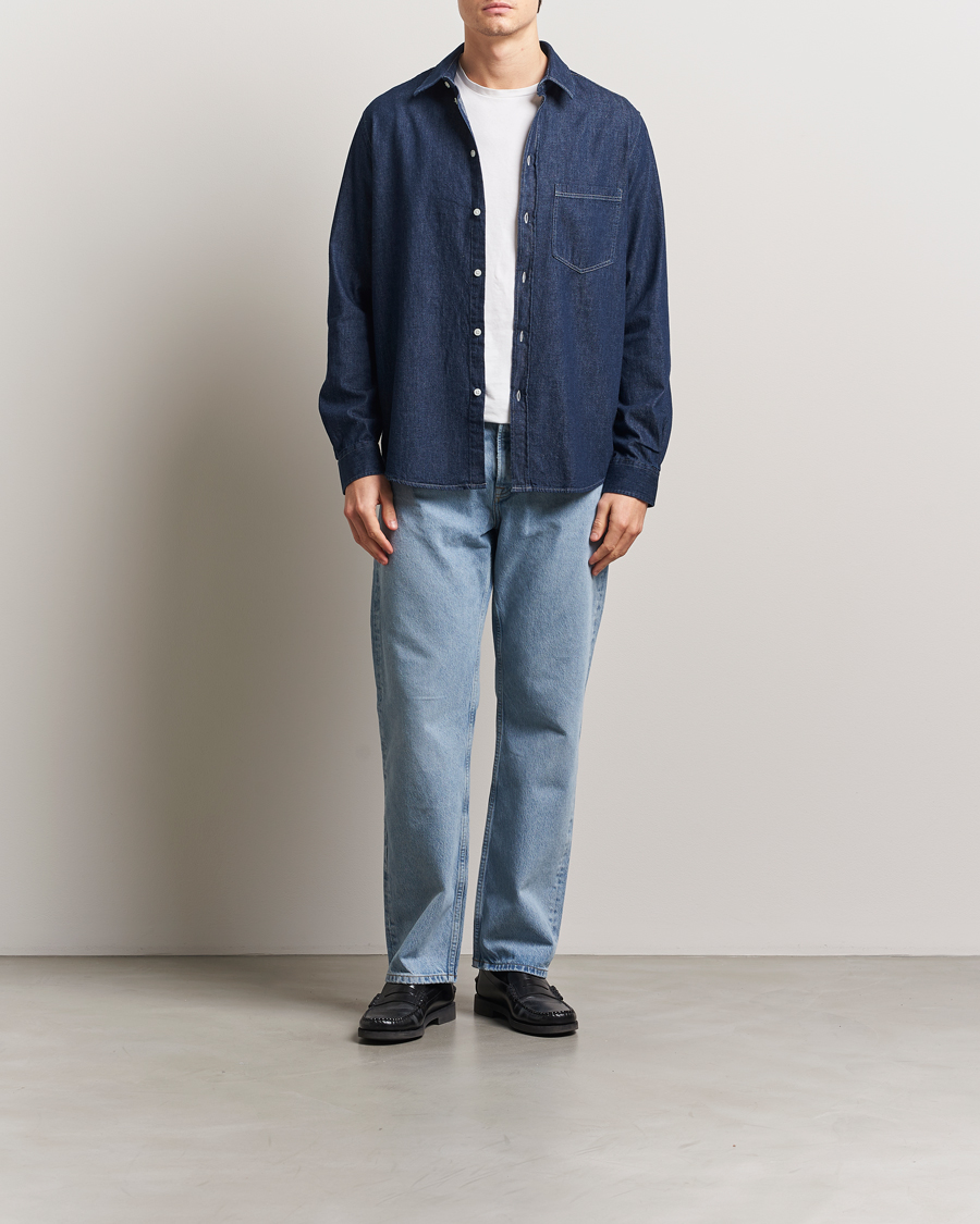 Men | Shirts | Samsøe Samsøe | Ryan Chambray Shirt Salute Blue