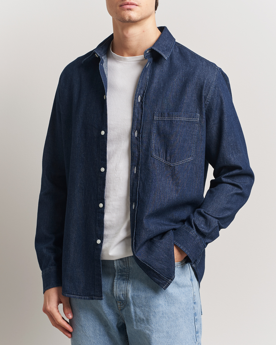 Men | Shirts | Samsøe Samsøe | Ryan Chambray Shirt Salute Blue