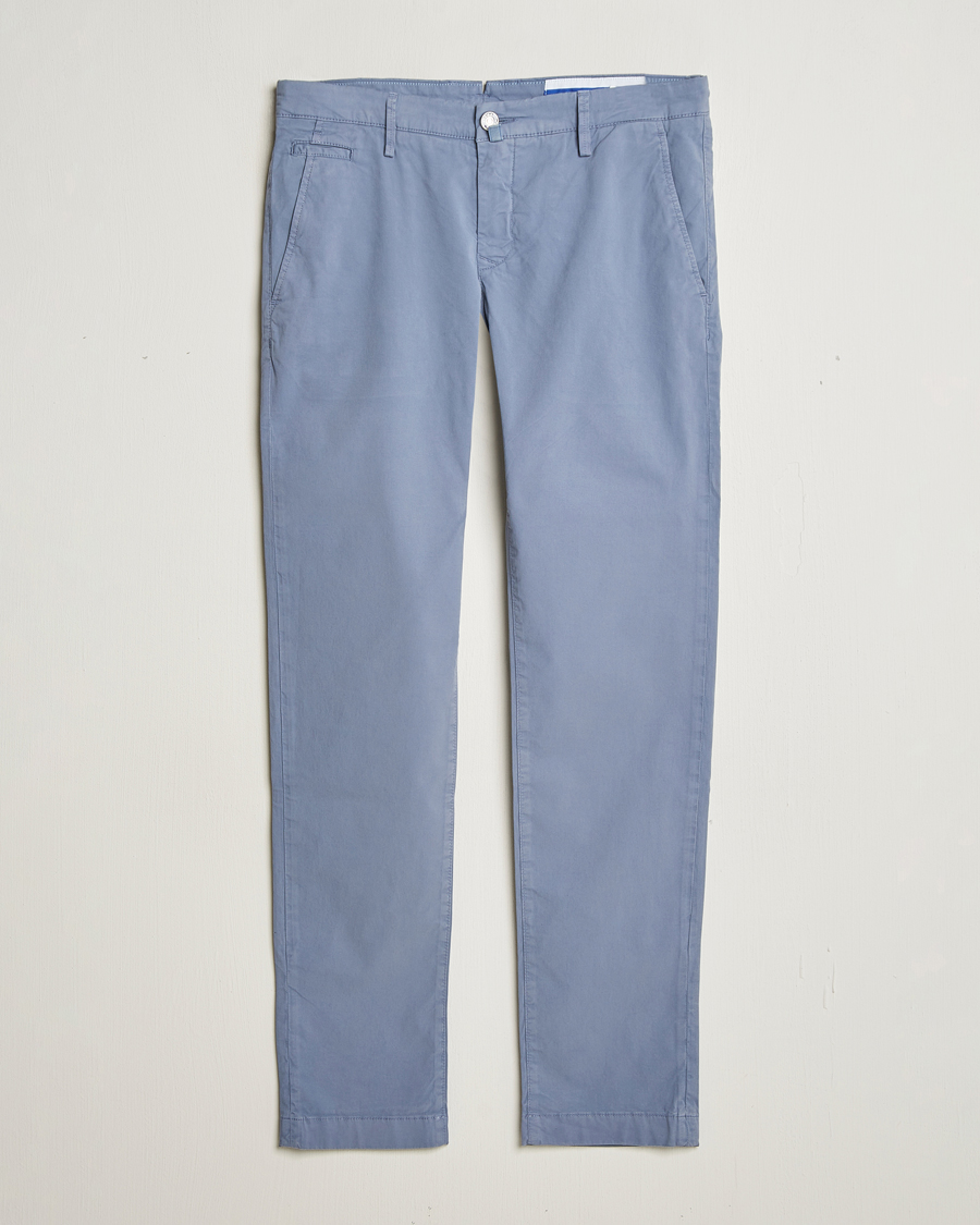 Men | Trousers | Jacob Cohën | Bobby Cotton Gabardine Chinos Azure
