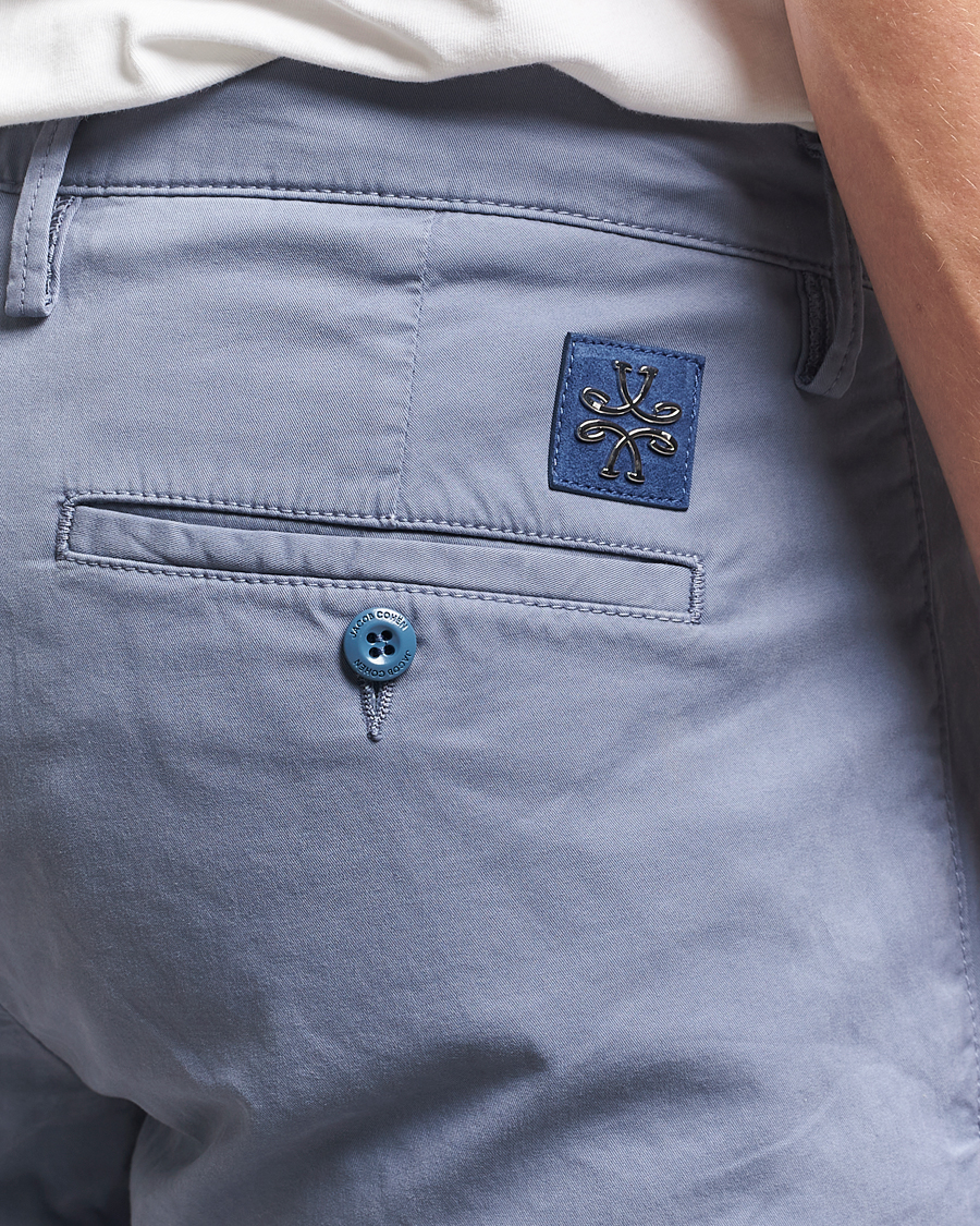 Men | Trousers | Jacob Cohën | Bobby Cotton Gabardine Chinos Azure