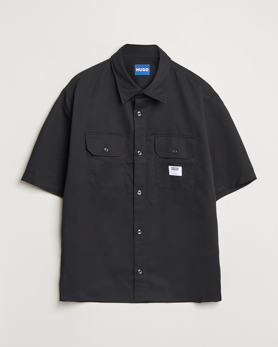 Men | Shirts | HUGO | Ekyno Workwear Short Sleeve Shirt Black