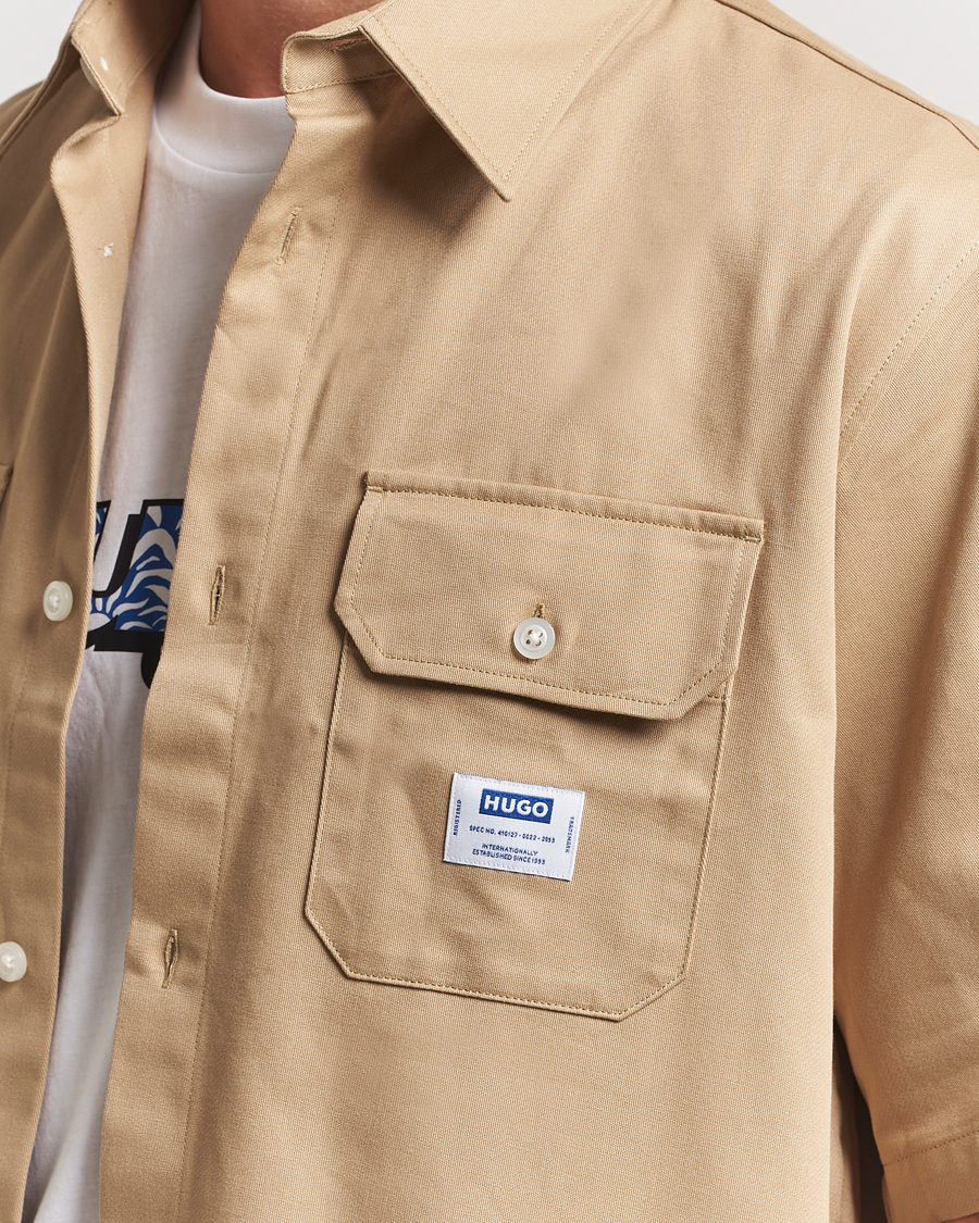 Men | Shirts | HUGO | Ekyno Short Sleeve Shirt Medium Beige