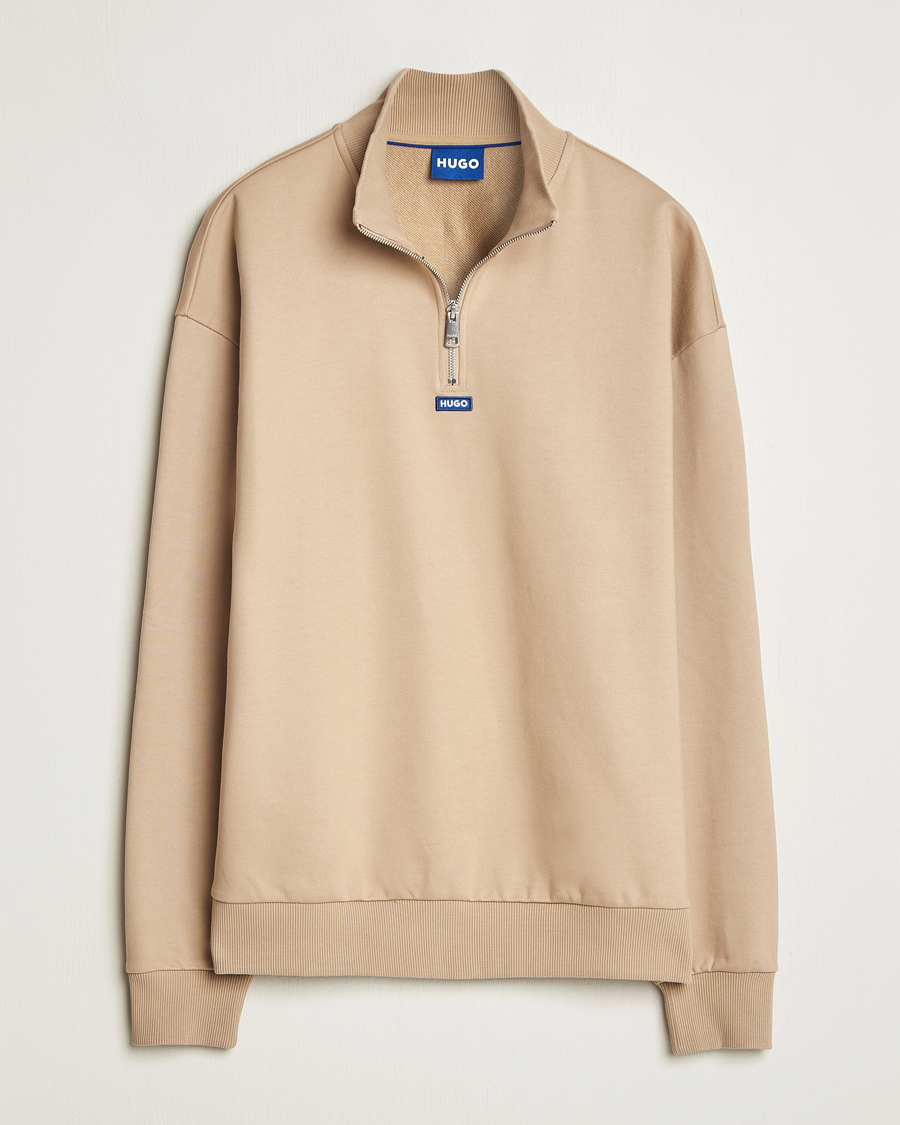 Men | Sweaters & Knitwear | HUGO | Neeler Half Zip Sweatshirt Medium Beige