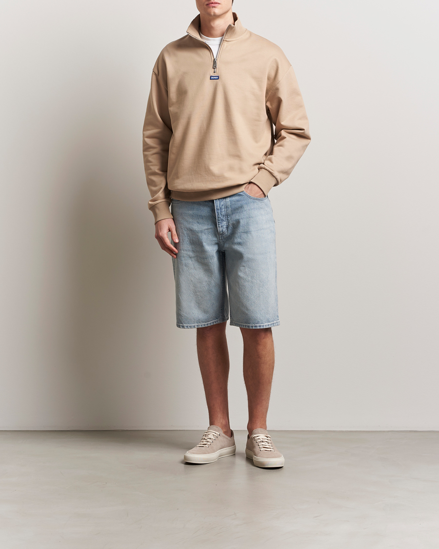 Men | Sweaters & Knitwear | HUGO | Neeler Half Zip Sweatshirt Medium Beige