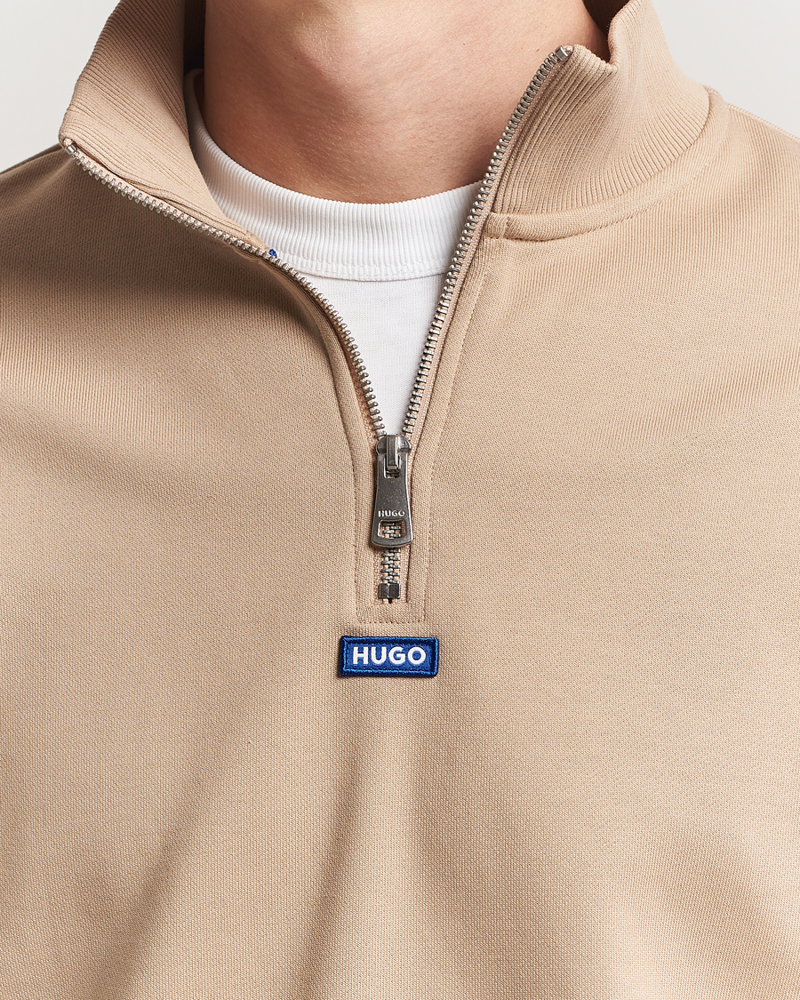 Men | Sweaters & Knitwear | HUGO | Neeler Half Zip Sweatshirt Medium Beige