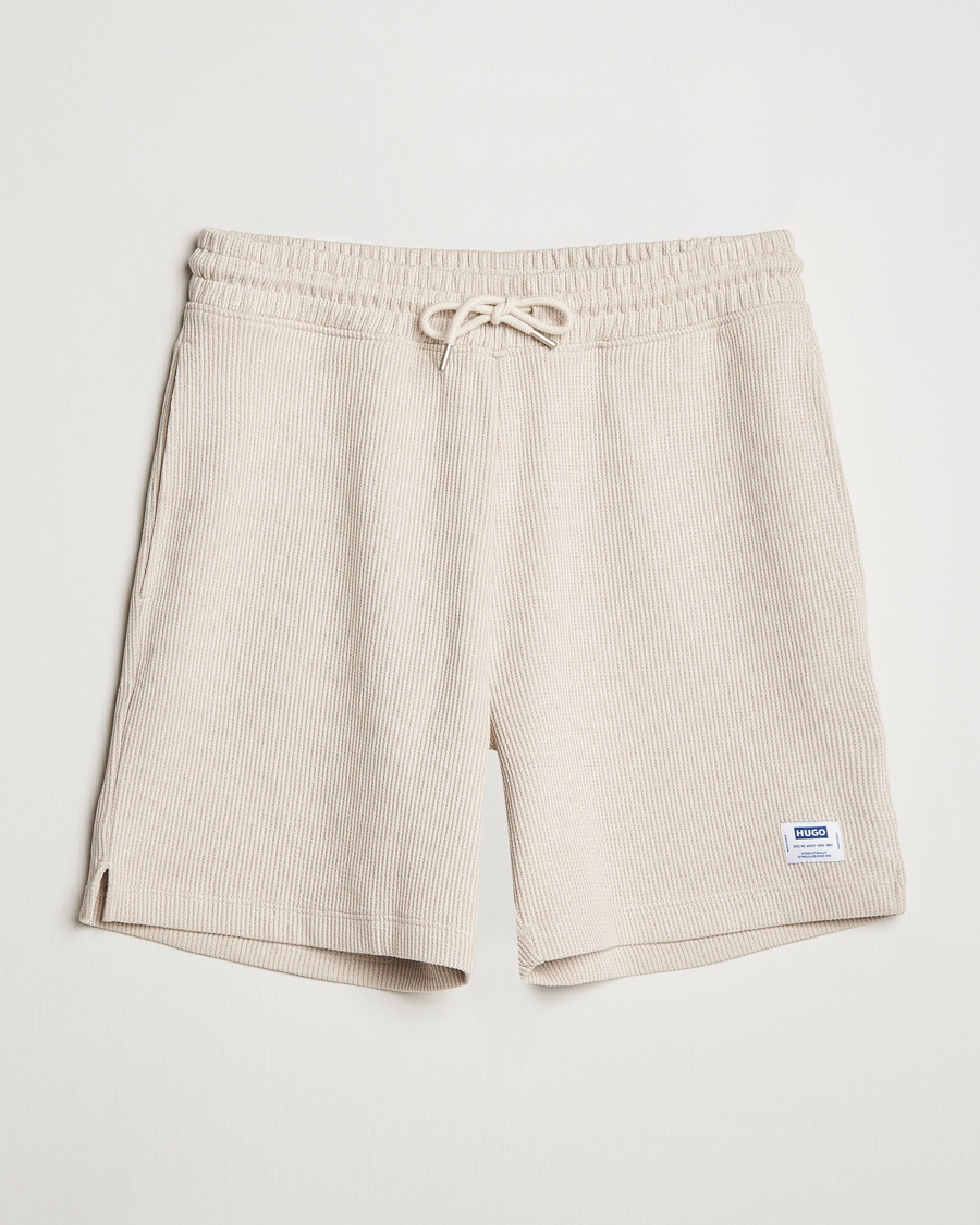 Men | Shorts | HUGO | Nuwfallo Waffle Sweatshorts Open White