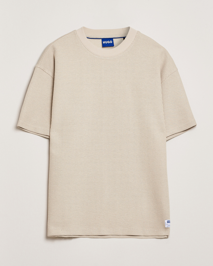 Men | T-Shirts | HUGO | Waffle Crew Neck T-Shirt Open White