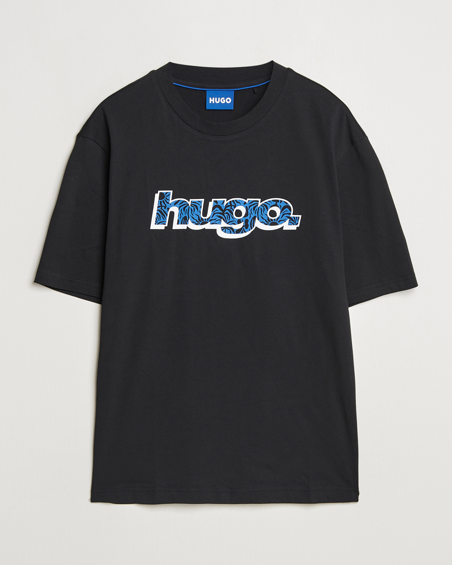 Men | T-Shirts | HUGO | Nugibol 3D Logo Crew Neck T-Shirt Black