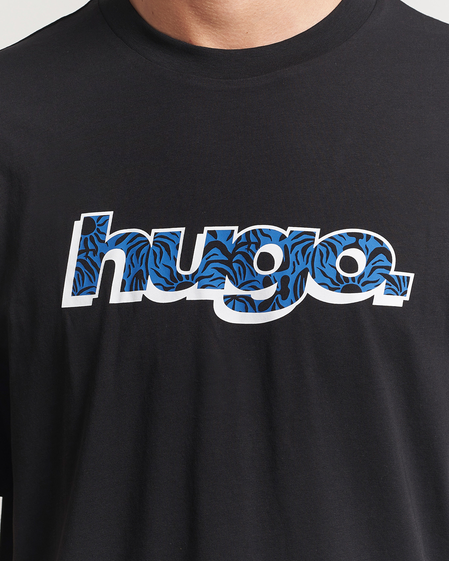 Men | T-Shirts | HUGO | Nugibol 3D Logo Crew Neck T-Shirt Black