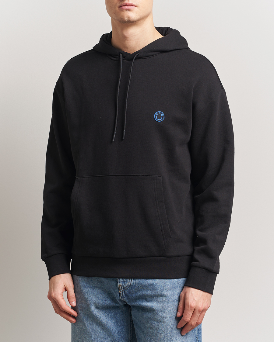 Men | Sweaters & Knitwear | HUGO | Nottyo Smiley Logo Hoodie Black