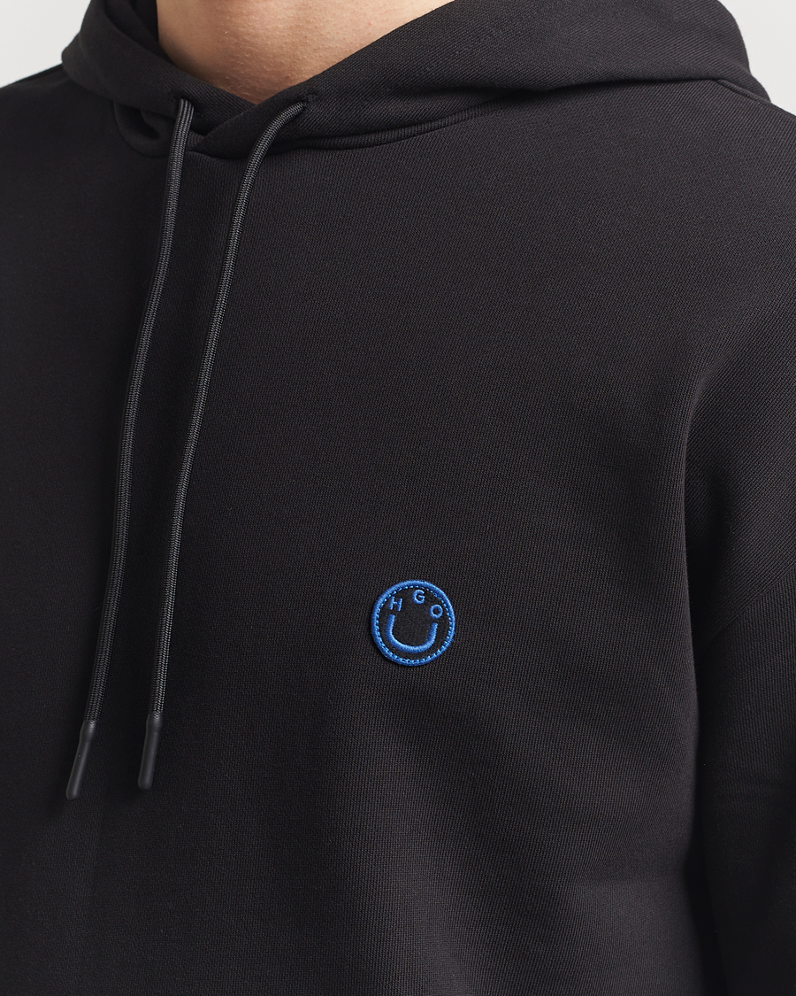 Men | Sweaters & Knitwear | HUGO | Nottyo Smiley Logo Hoodie Black