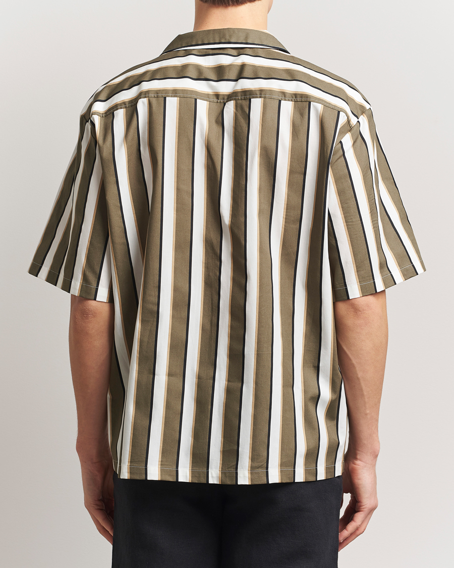 Men | Shirts | HUGO | Eligino Striped Short Sleeve Shirt Open Green