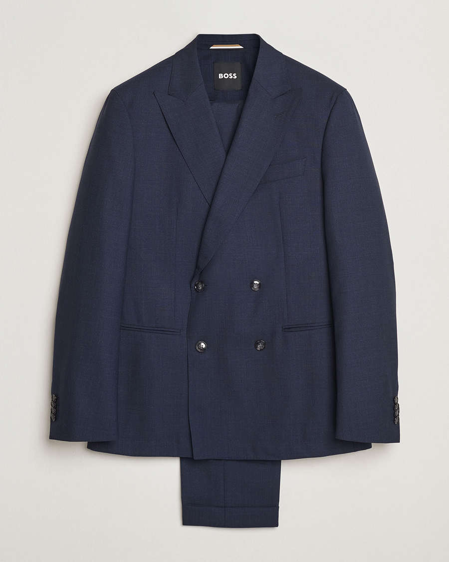 Men | Suits | BOSS BLACK | Huge Wool Double Breasted Suit Navy