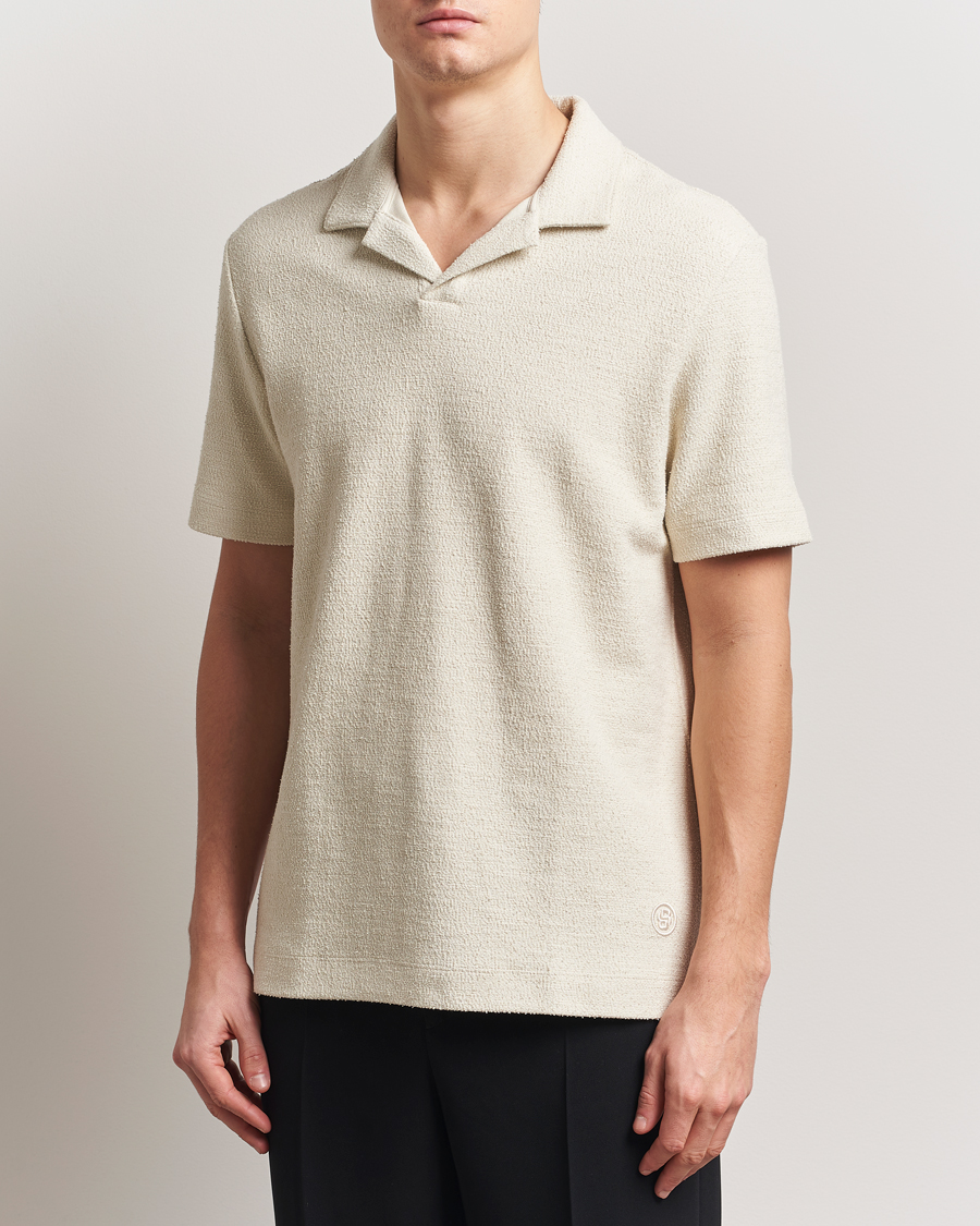 Men | Polo Shirts | BOSS BLACK | Pye Terry Knitted Polo Open White