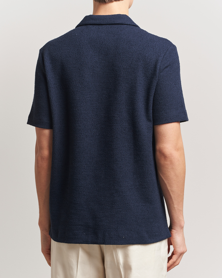Men | Polo Shirts | BOSS BLACK | Pye Terry Knitted Polo Dark Blue