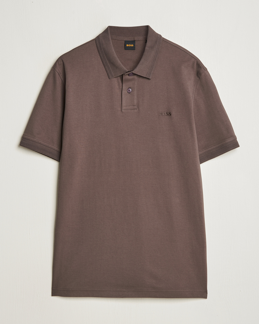 Men | Polo Shirts | BOSS ORANGE | Interlock Polo Open Brown