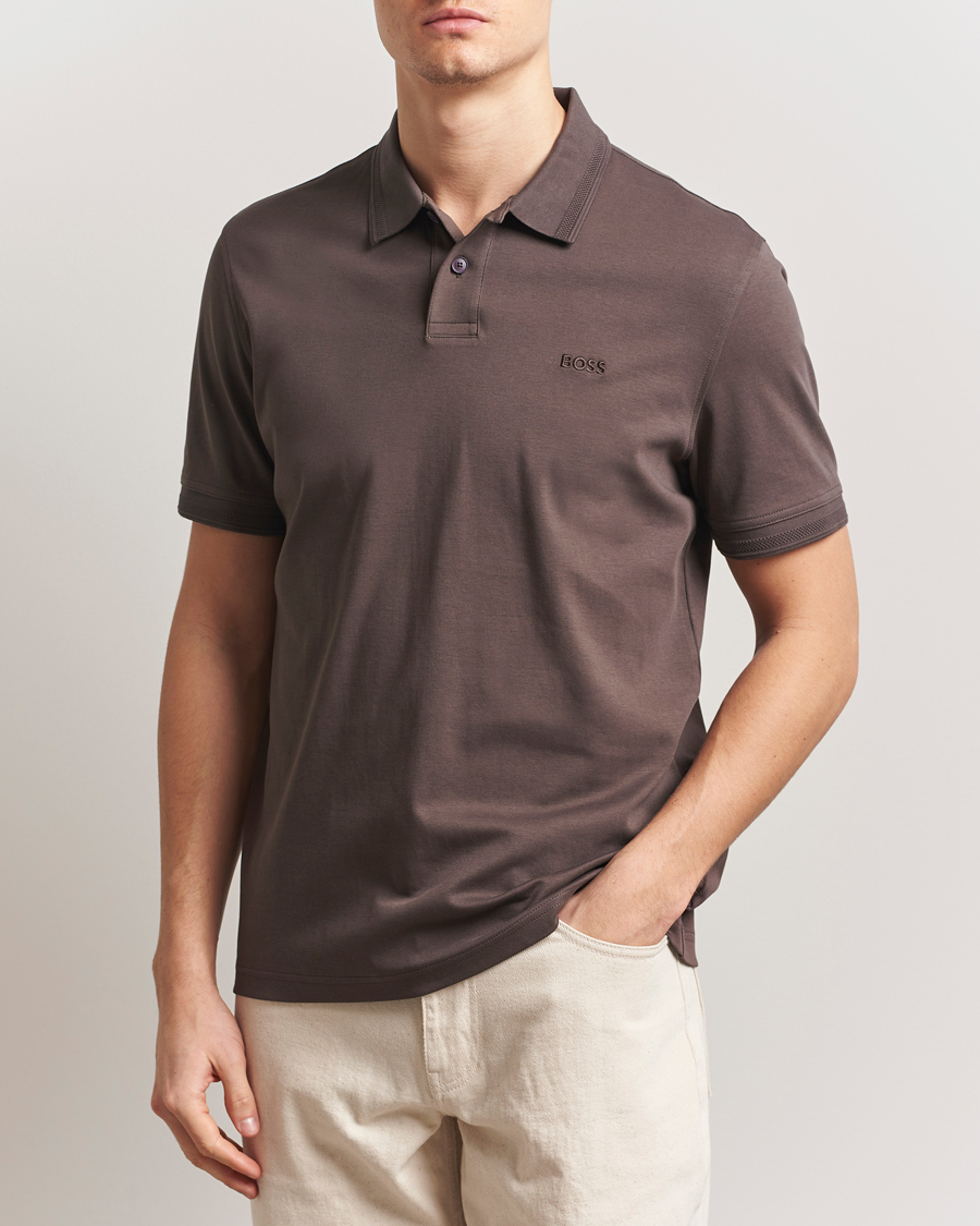 Men | Polo Shirts | BOSS ORANGE | Interlock Polo Open Brown