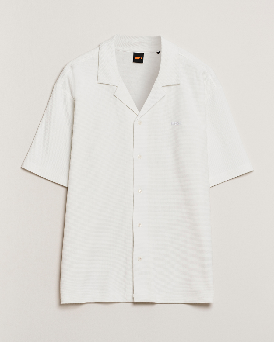 Men | Shirts | BOSS ORANGE | Waffle Short Sleeve Shirt Natural