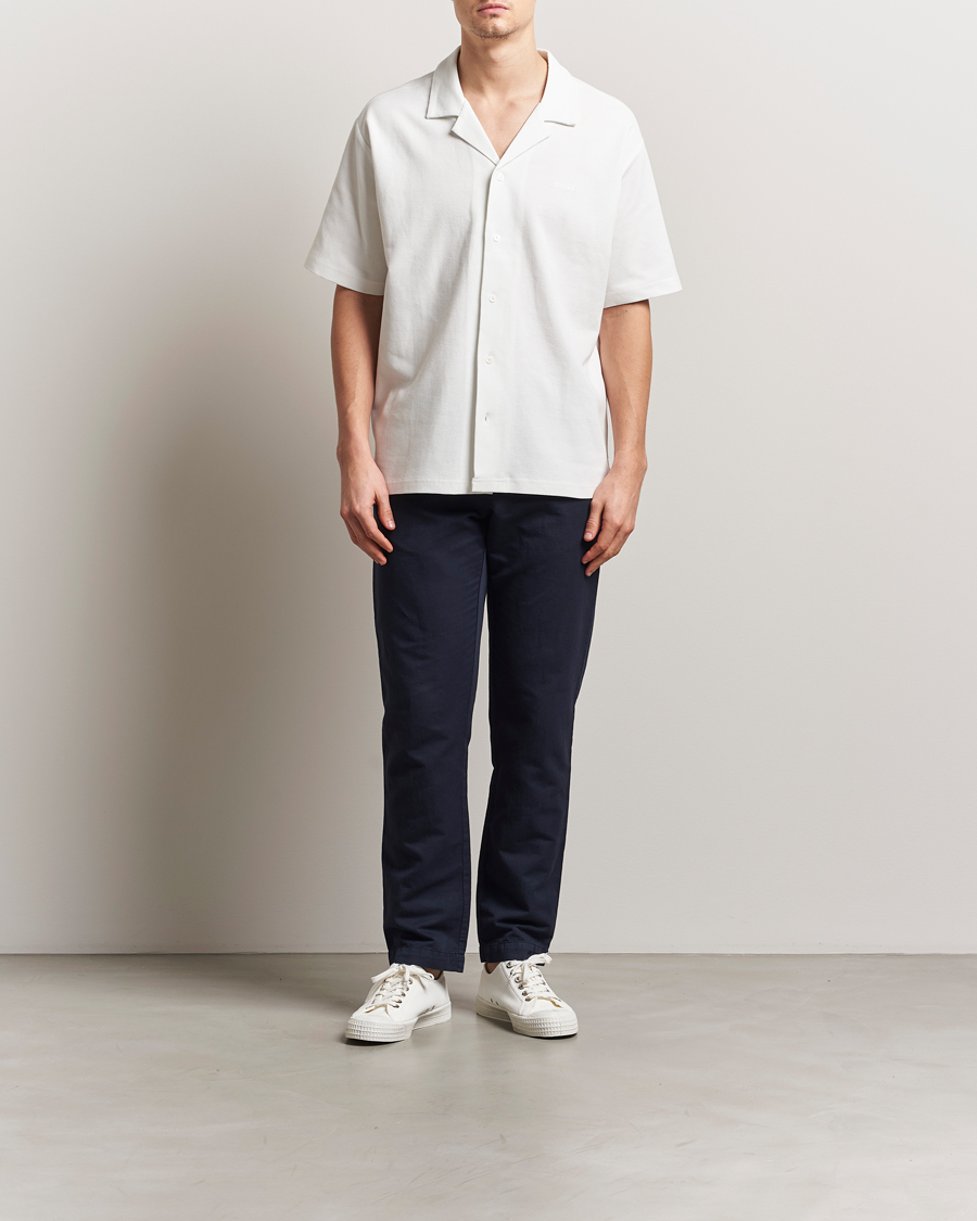 Men | Shirts | BOSS ORANGE | Waffle Short Sleeve Shirt Natural