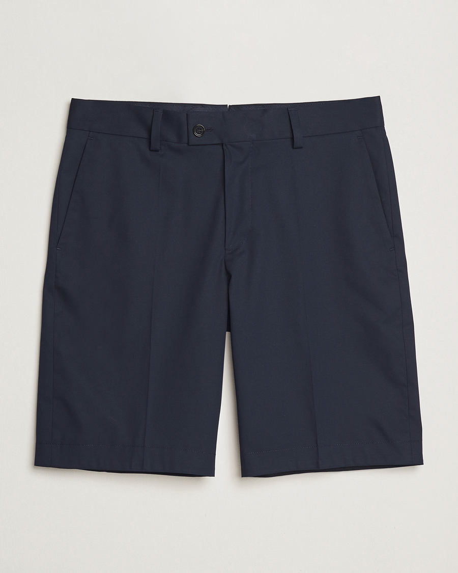 Men | Shorts | BOSS CAMEL | Peet Cotton Pleated Shorts Dark Blue