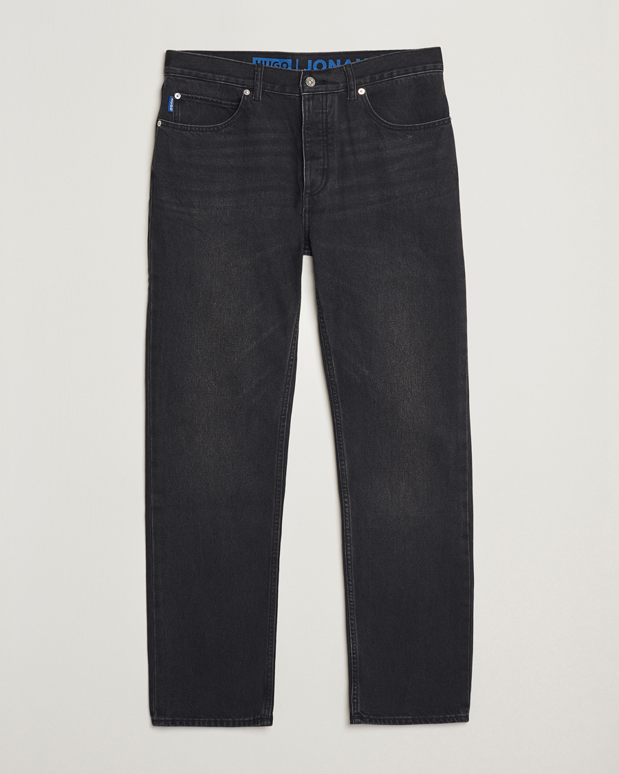 Men | Jeans | HUGO | Jonah Straight Fit Jeans Washed Black