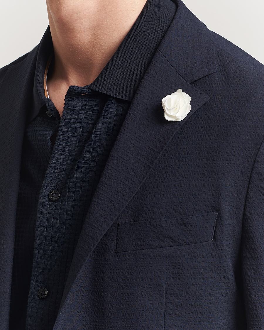 Men | Blazers | BOSS BLACK | Hanry Seersucker Patch Pocket Blazer Dark Blue