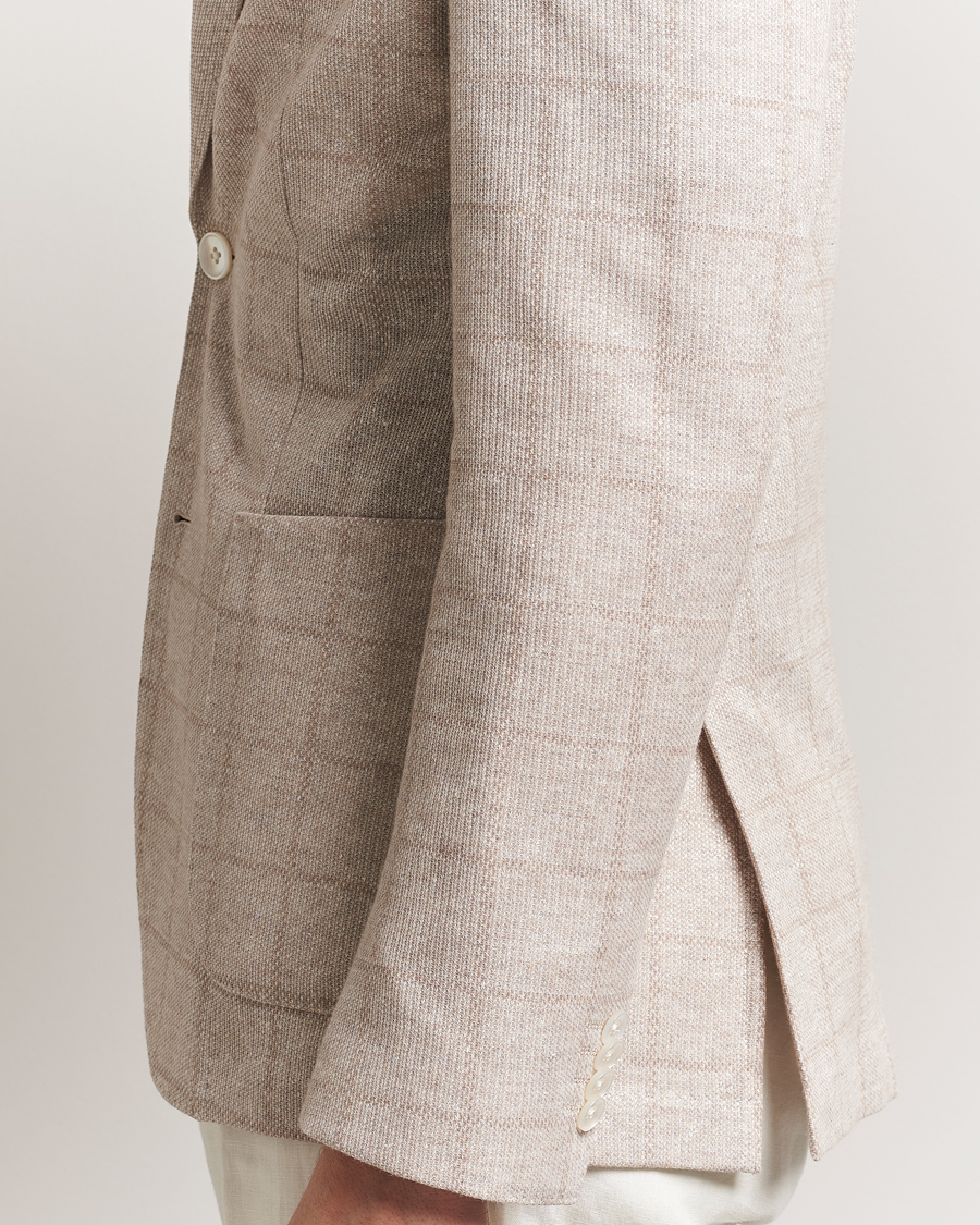 Men | Blazers | BOSS BLACK | Hanry Checked Jersey Patch Pocket Blazer Open White