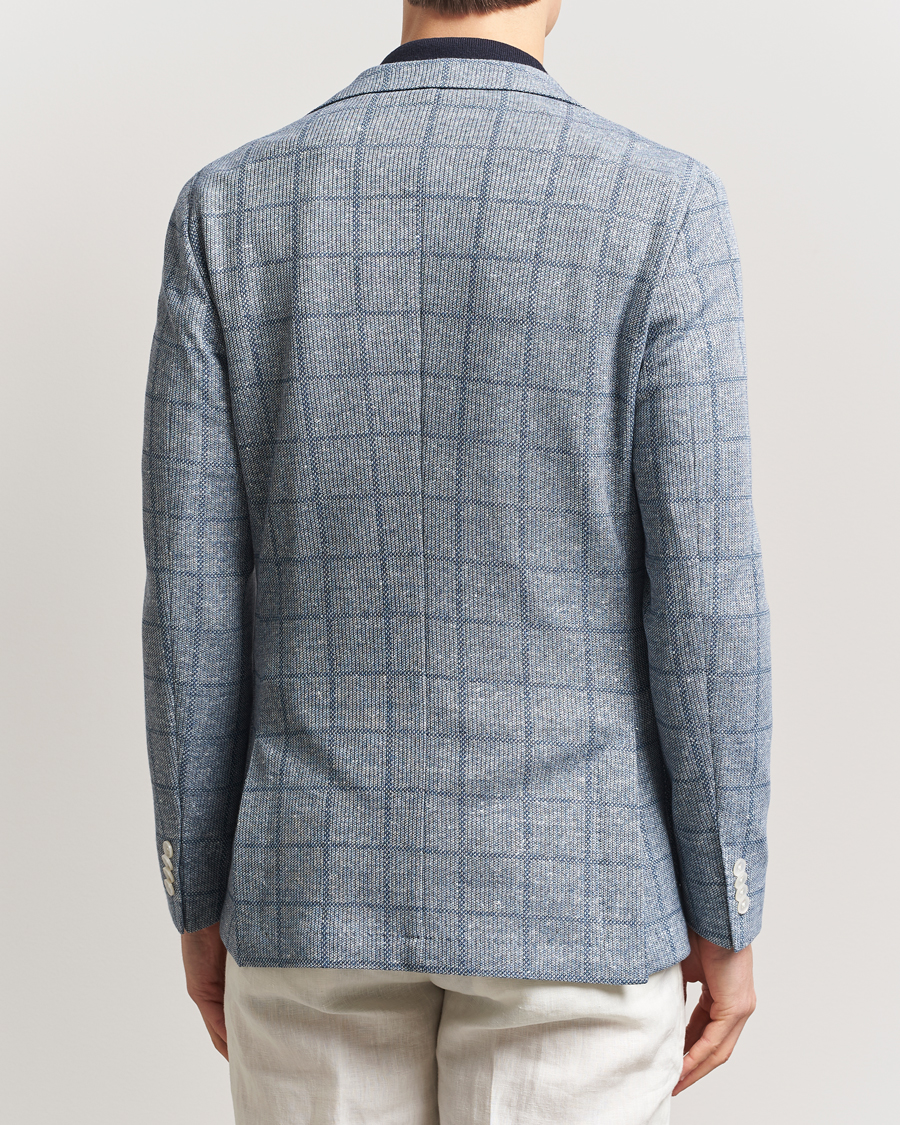 Men | Blazers | BOSS BLACK | Hanry Checked Jersey Patch Pocket Blazer Light Blue