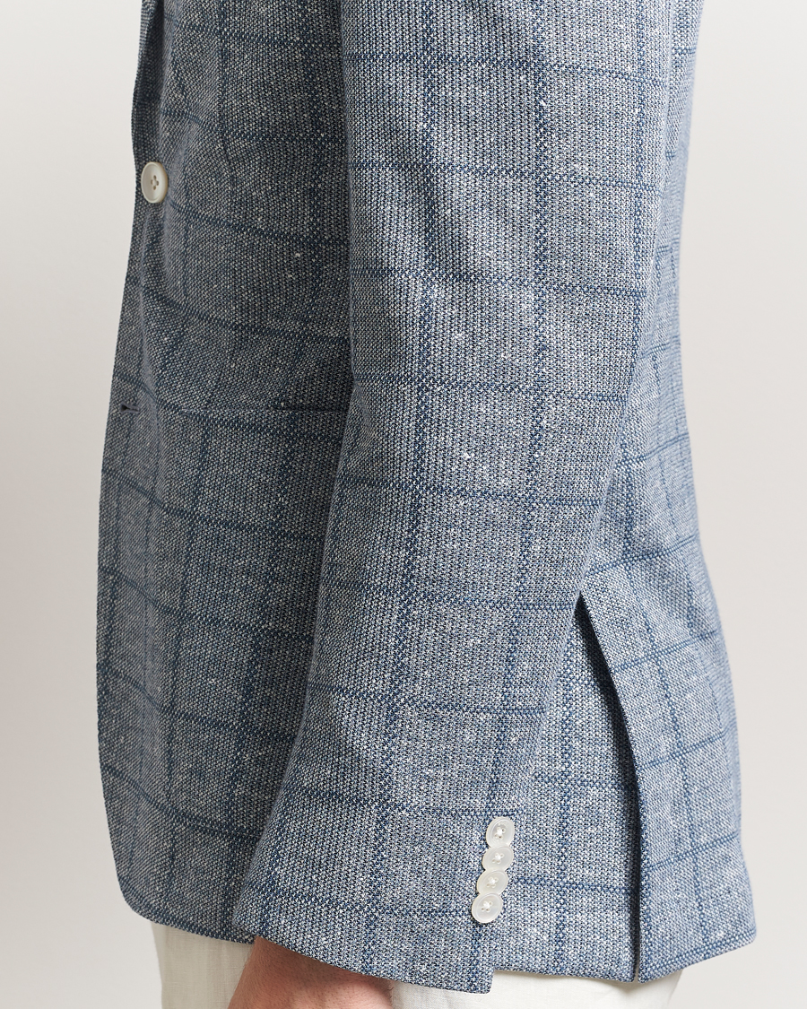 Men | Blazers | BOSS BLACK | Hanry Checked Jersey Patch Pocket Blazer Light Blue