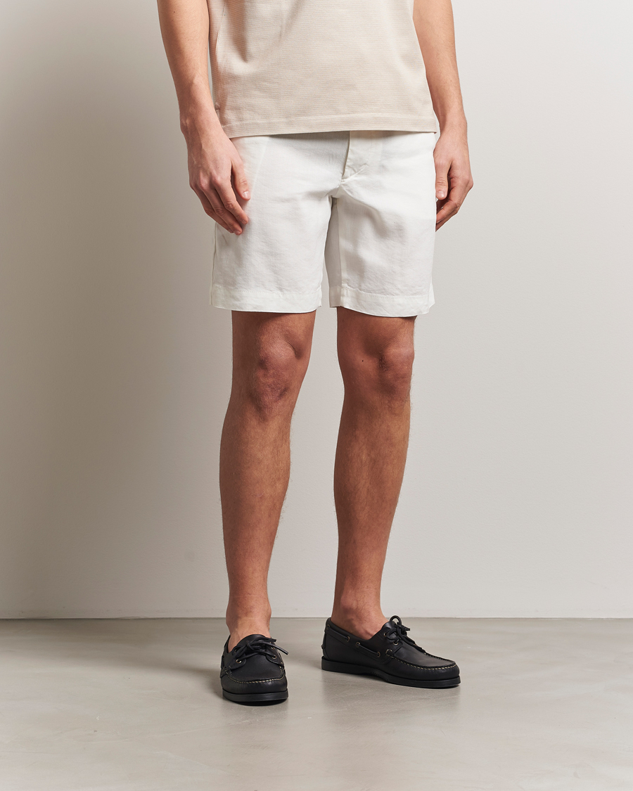 Men | Shorts | BOSS BLACK | Kane Linen/Cotton Drawstring Shorts White
