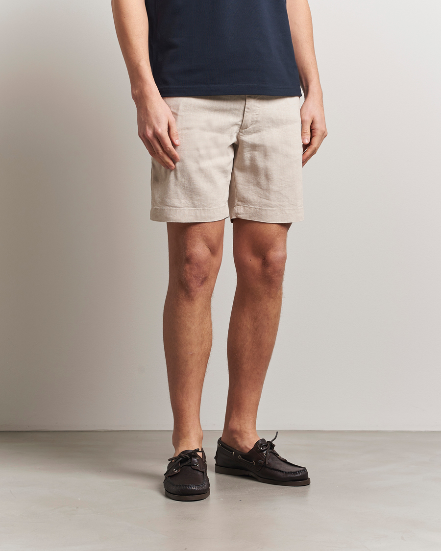Men | Shorts | BOSS BLACK | Kane Linen/Cotton Drawstring Shorts Light Beige