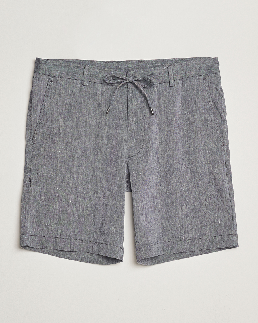 Men | Shorts | BOSS BLACK | Kane Linen/Cotton Drawstring Shorts Dark Blue