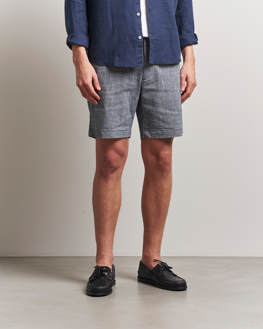 Men | Shorts | BOSS BLACK | Kane Linen/Cotton Drawstring Shorts Dark Blue