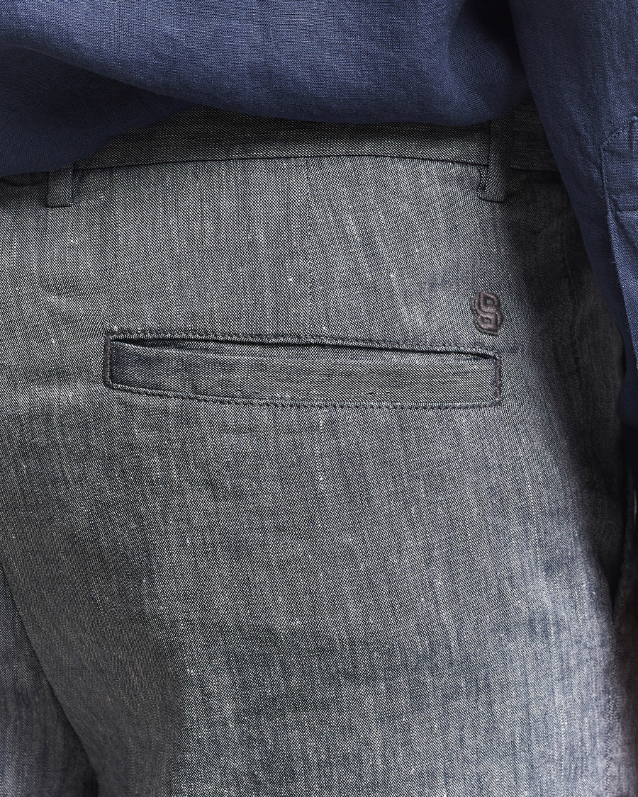 Men | Shorts | BOSS BLACK | Kane Linen/Cotton Drawstring Shorts Dark Blue
