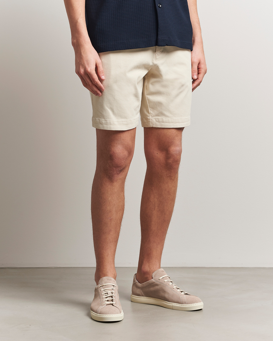 Men | Shorts | BOSS BLACK | Slice Structured Cotton Shorts Open White