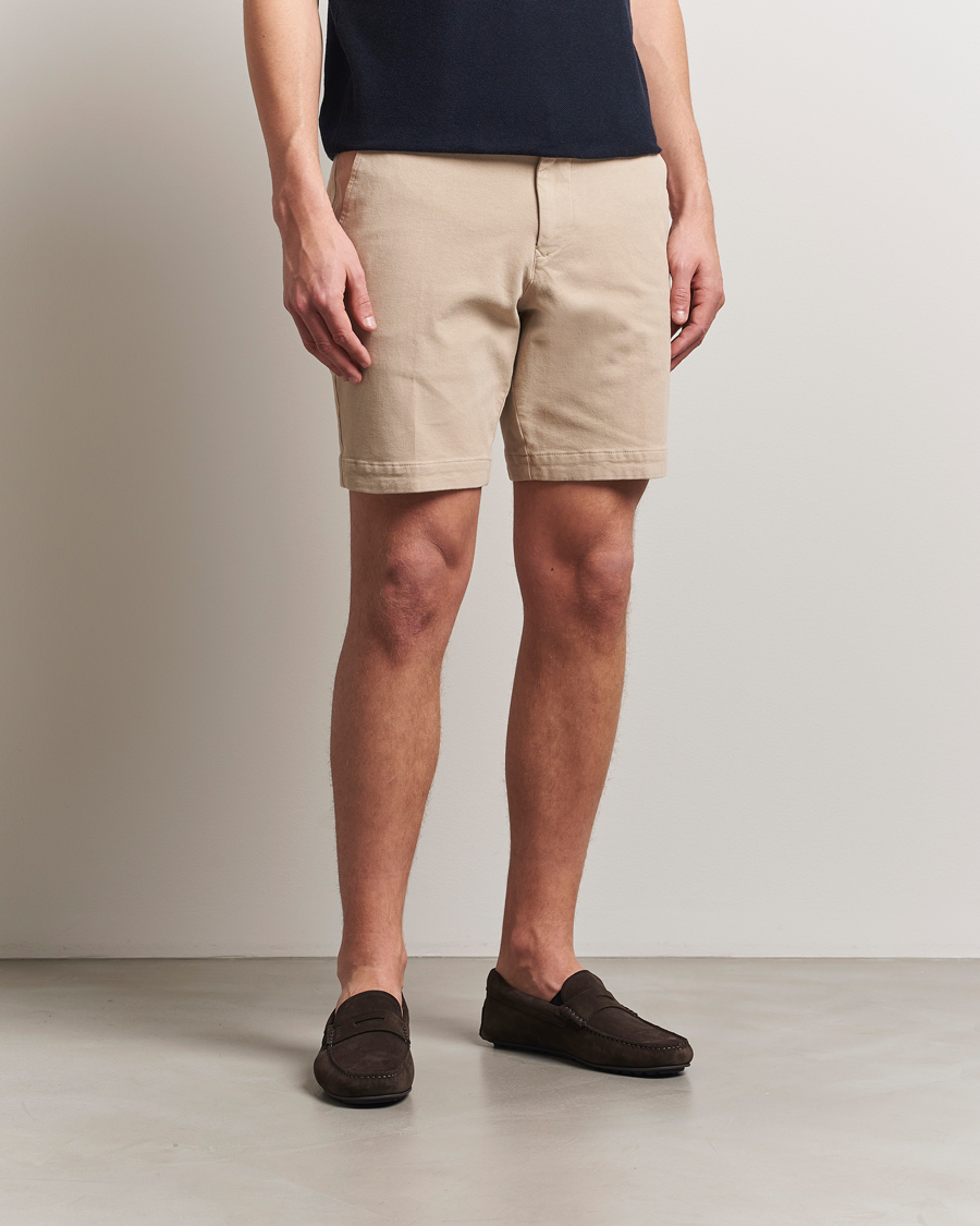 Men | Shorts | BOSS BLACK | Slice Structured Cotton Shorts Light Beige