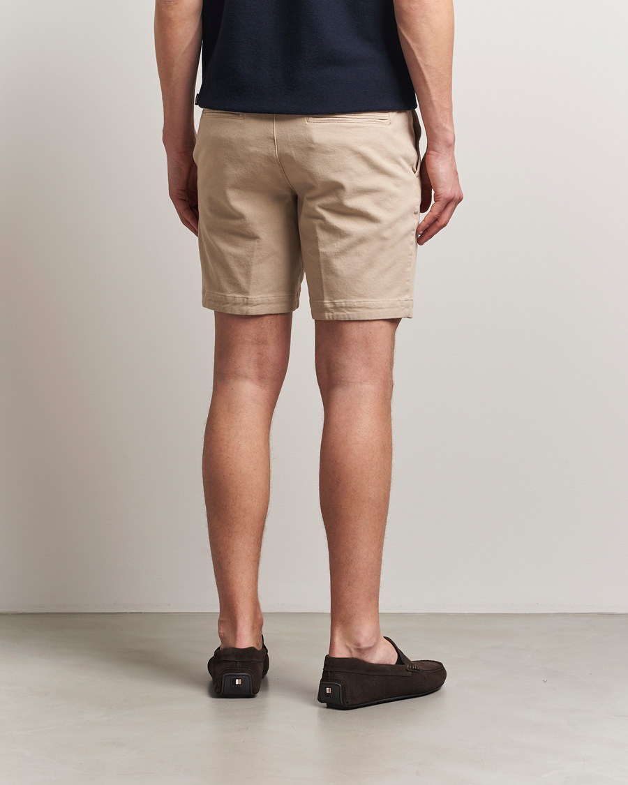 Men | Shorts | BOSS BLACK | Slice Structured Cotton Shorts Light Beige