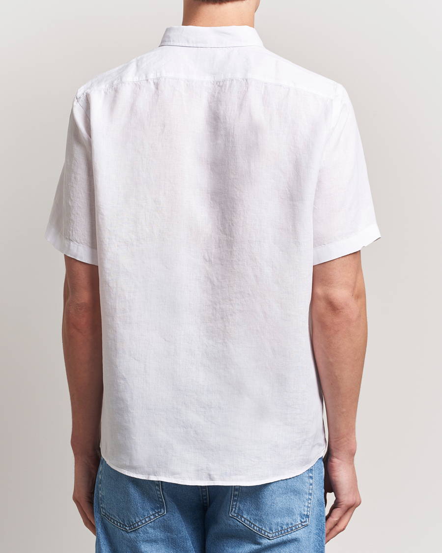 Men | Shirts | BOSS BLACK | Liam Linen Short Sleeve Shirt White